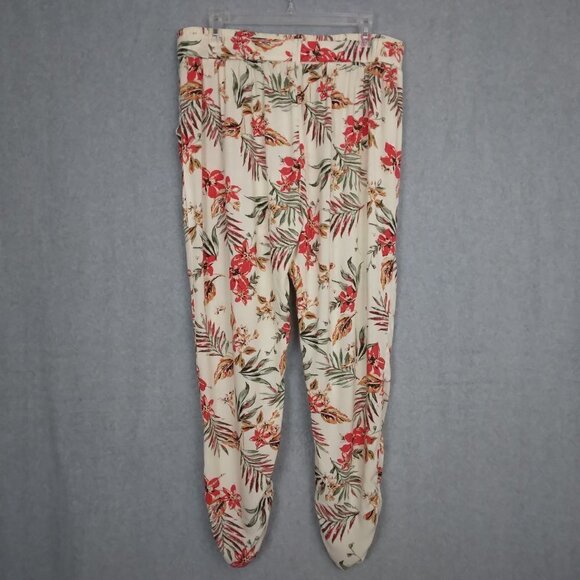 One 5 One | Floral Print Boho Elastic Waist Pants | Size L - Picture 4 of 11